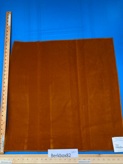 4 Berkbox82 Square Velvet by Christian Fischbacher Visconte II Sunset Orange Solid 27"L x 26"W  MSRP USD 300+/y