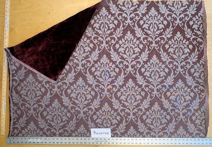 Palazzo Grassi Gaufrage Silk Velvet & Cut Velvet Deep Burgundy Red Renaissance Damask MSRP $1000+/yard
