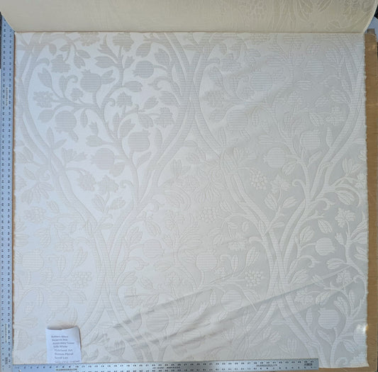 Robert Allen Beacon Hill Amerikey Snow Silk White Matelassé Art Nouveau Pomegranate Grape Floral Scroll Lux MSRP USD195/y
