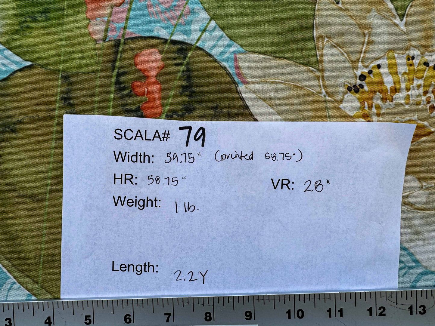 2.2y Scalamandre Fonthills Nenuphar Waterlily Lotus Pond Koi Fish Blue