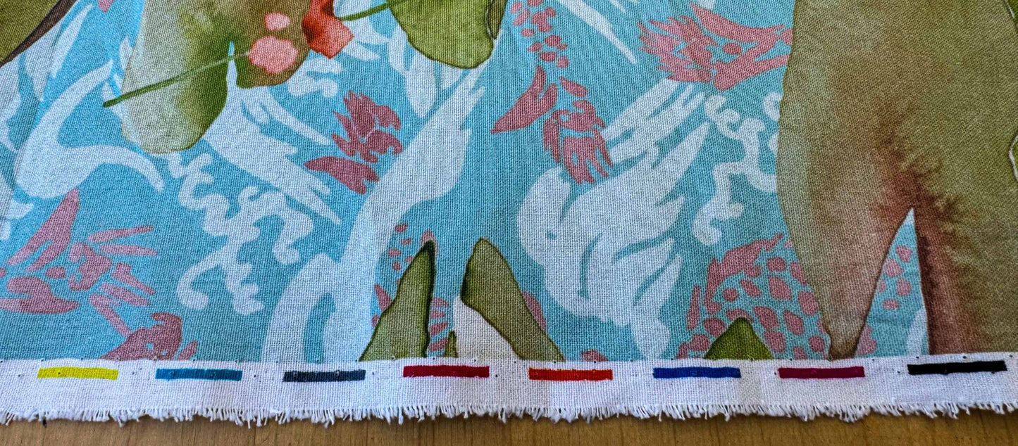 2.2y Scalamandre Fonthills Nenuphar Waterlily Lotus Pond Koi Fish Blue