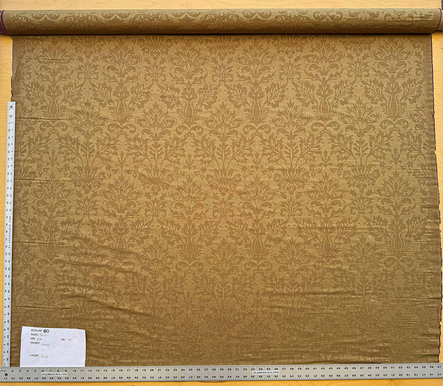 by yard Scalamandre Damask Gold Renaissance Medallion Fortuny Style Reversible