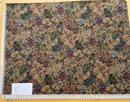1.1y Scalamandre Botanical Floral Tree Foliage Upholstery Green Black Beige