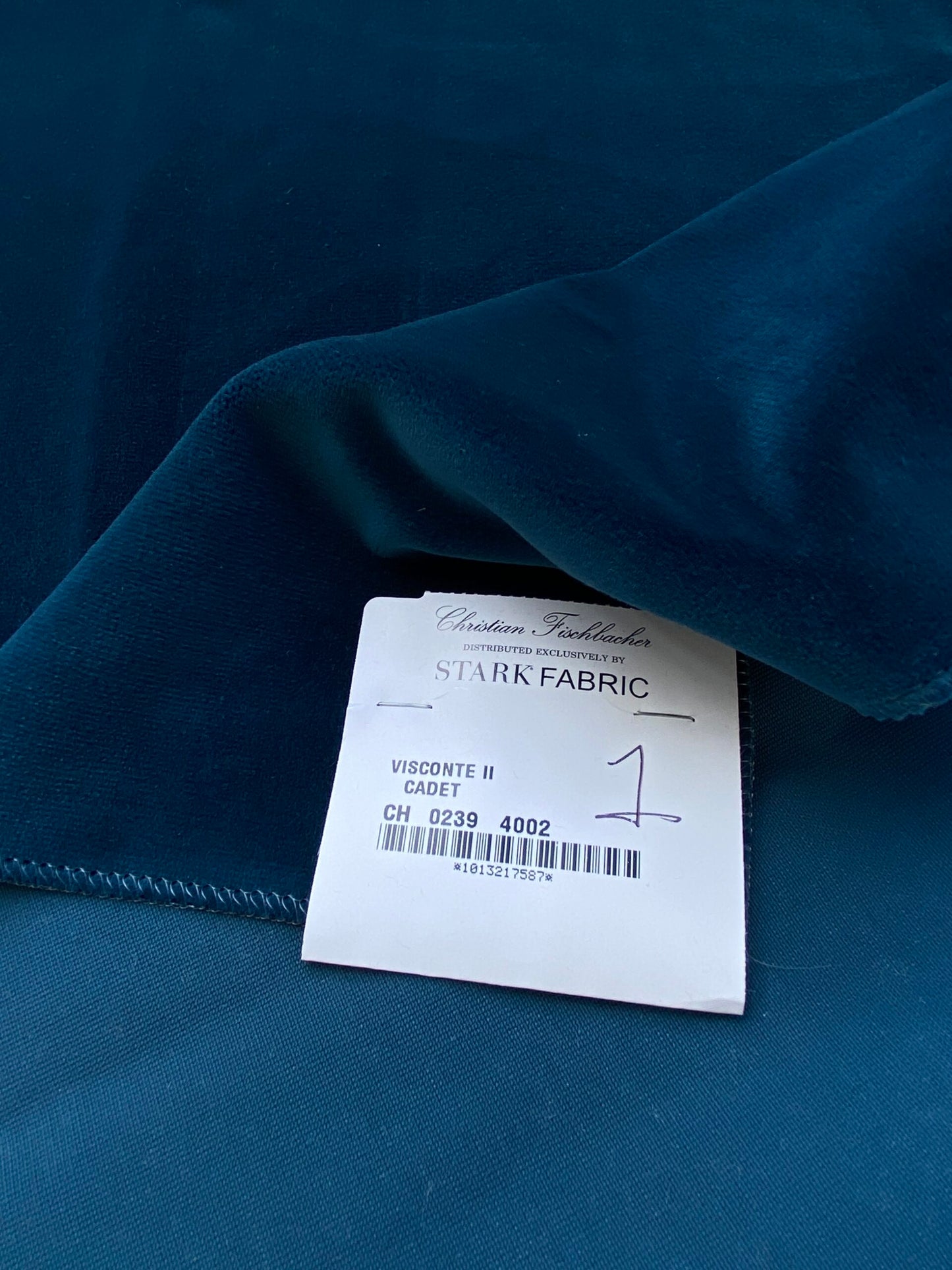 13 Berkbox82 Square Velvet by Christian Fischbacher Visconte II Cadet Blue Solid 26"L x 26"W  MSRP USD 300+/y