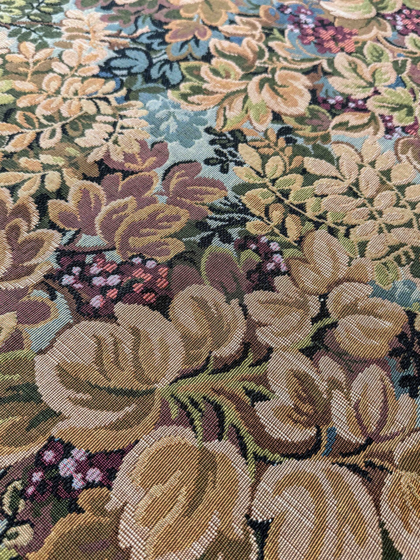 1.1y Scalamandre Botanical Floral Tree Foliage Upholstery Green Black Beige