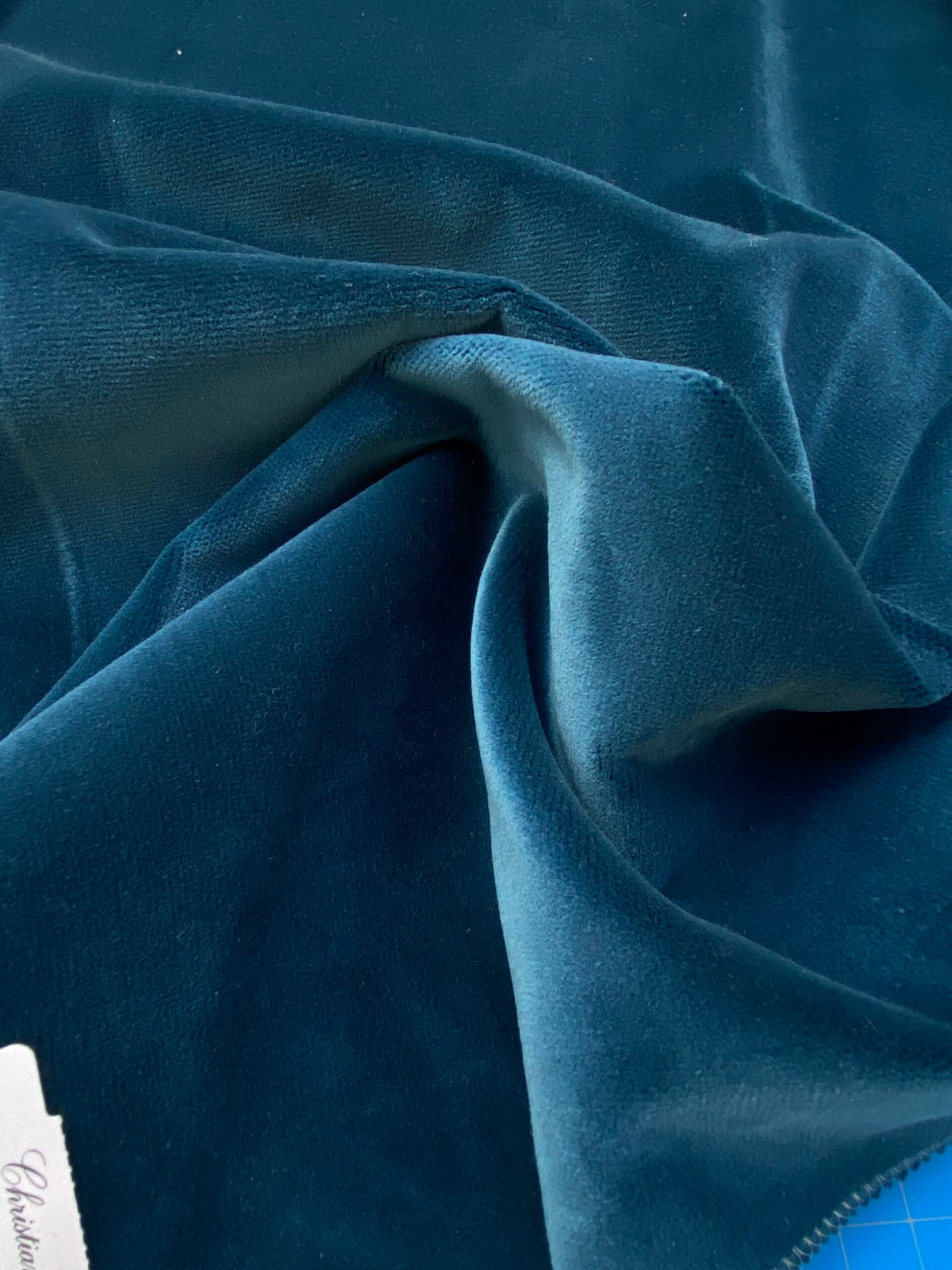 13 Berkbox82 Square Velvet by Christian Fischbacher Visconte II Cadet Blue Solid 26"L x 26"W  MSRP USD 300+/y