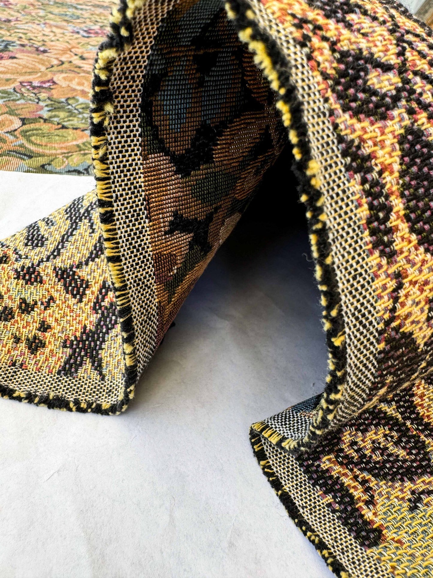 1.1y Scalamandre Botanical Floral Tree Foliage Upholstery Green Black Beige