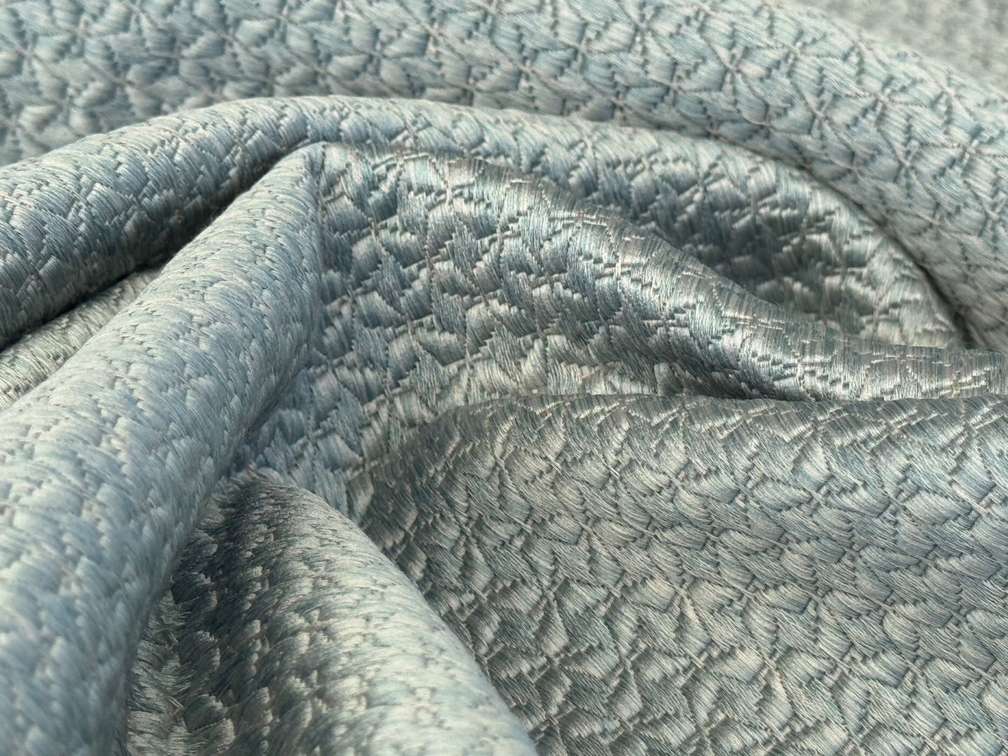 2.4 yards Scalamandre Leleivre Odeon Nattier Gray Metallic Small Scale Texture Cotton