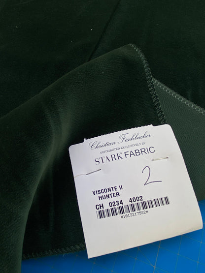 18 Berkbox82 Square Velvet by Christian Fischbacher Visconte II Hunter Deep Green Solid 26"L x 16"W  MSRP USD 300+/y