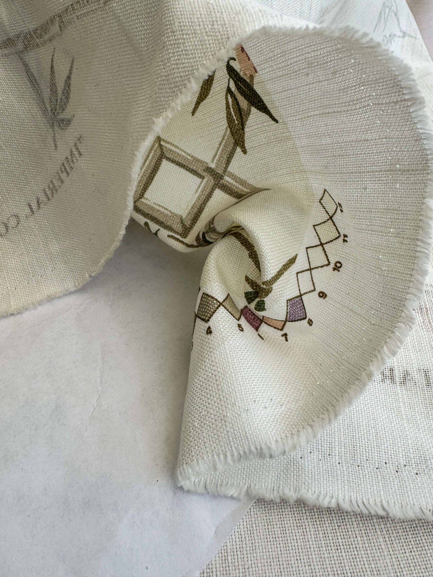 1.9y Scalamandre Old Word Weavers Imperial Court Asian Chinoiserie Toile Figurative Game Sports Music Bamboo Cream White