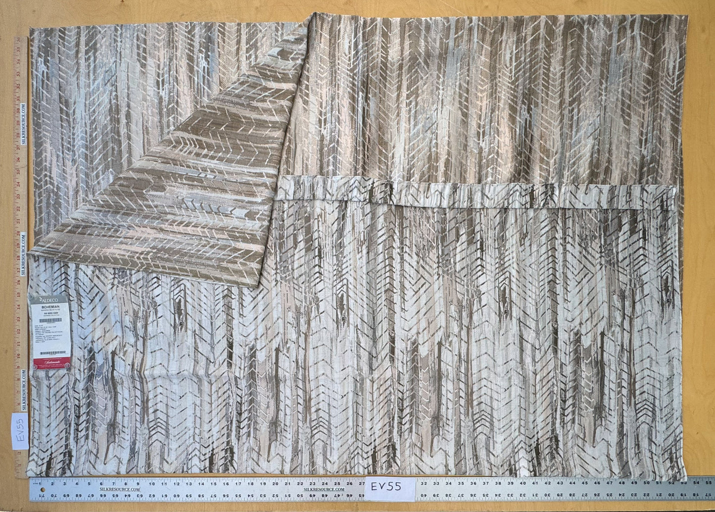 2.4 yards Scalamandre Aldeco Bohemian Shadow Beige Nude Jacquard Abstract