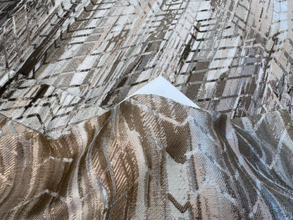 2.4 yards Scalamandre Aldeco Bohemian Shadow Beige Nude Jacquard Abstract