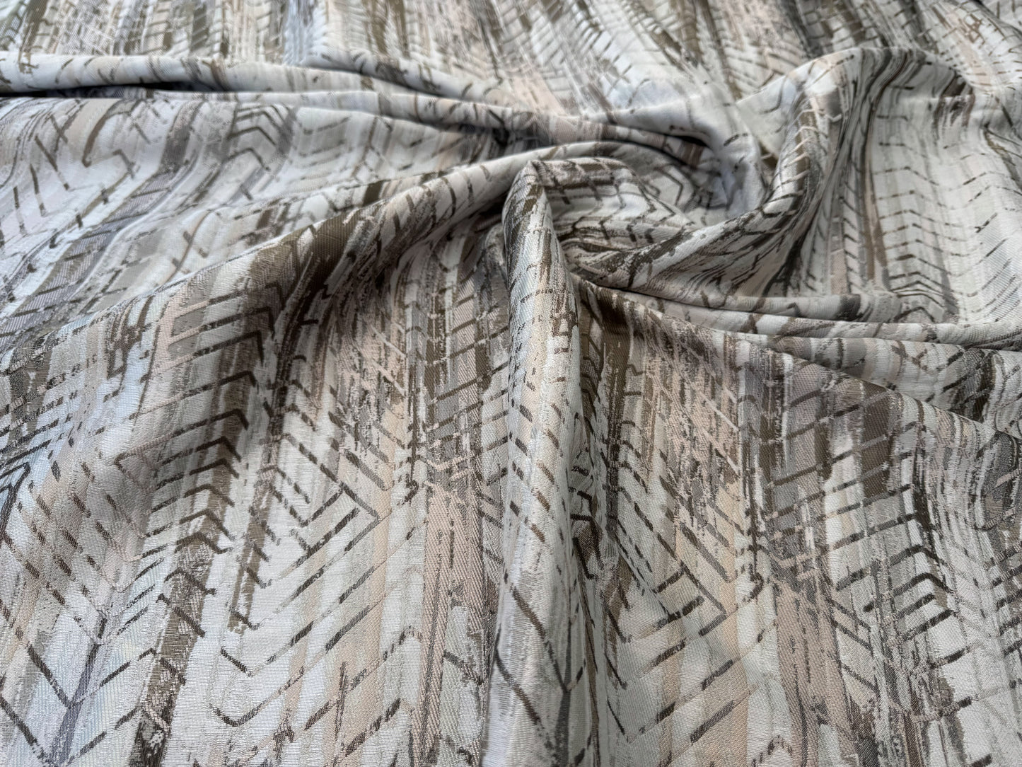 2.4 yards Scalamandre Aldeco Bohemian Shadow Beige Nude Jacquard Abstract