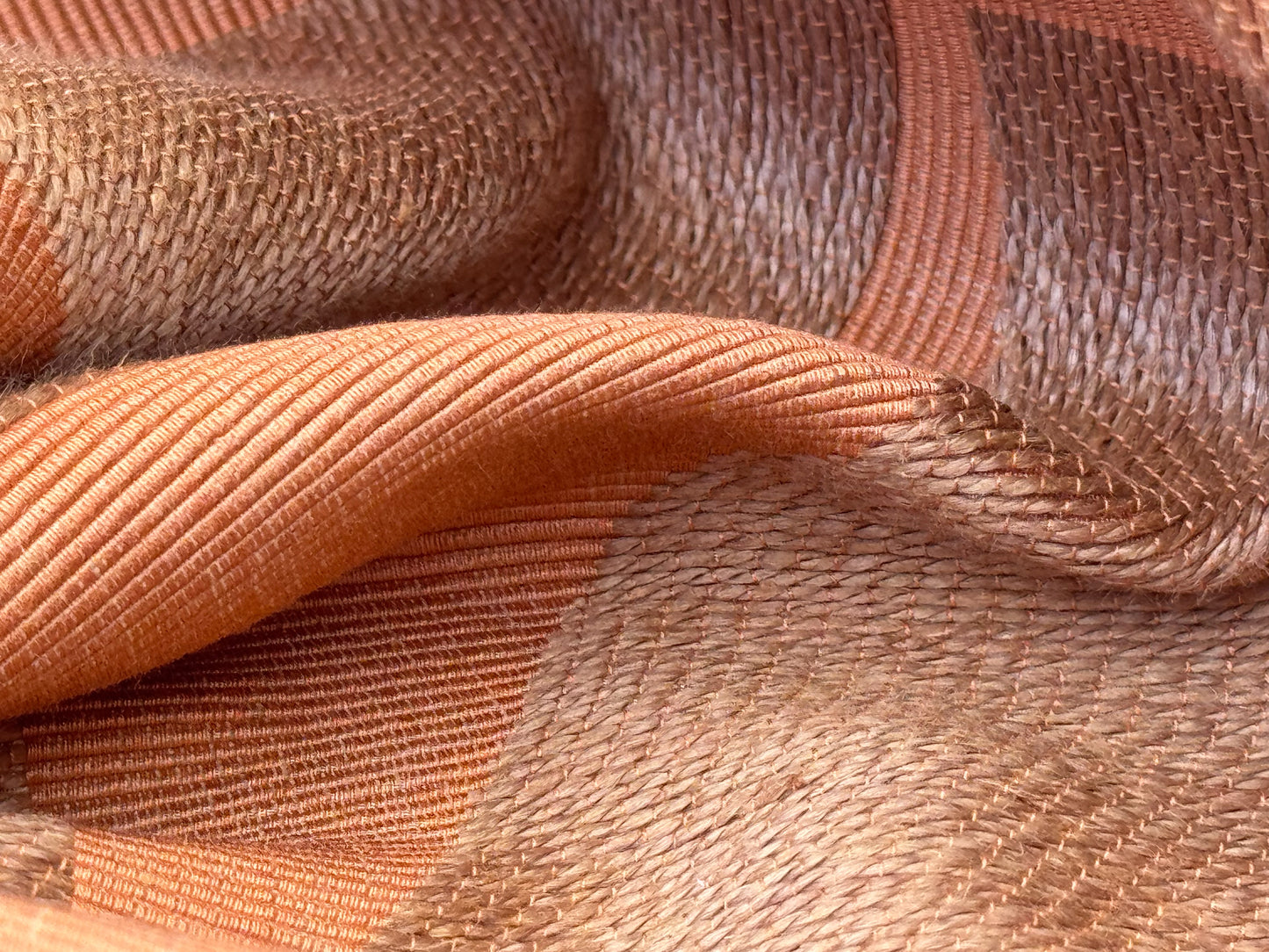 1.4 yards Scalamandre Lelievre Stabile Cuivre  Geometric Large Jacquard Orange Linen Cotton