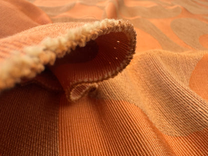 1.4 yards Scalamandre Lelievre Stabile Cuivre  Geometric Large Jacquard Orange Linen Cotton