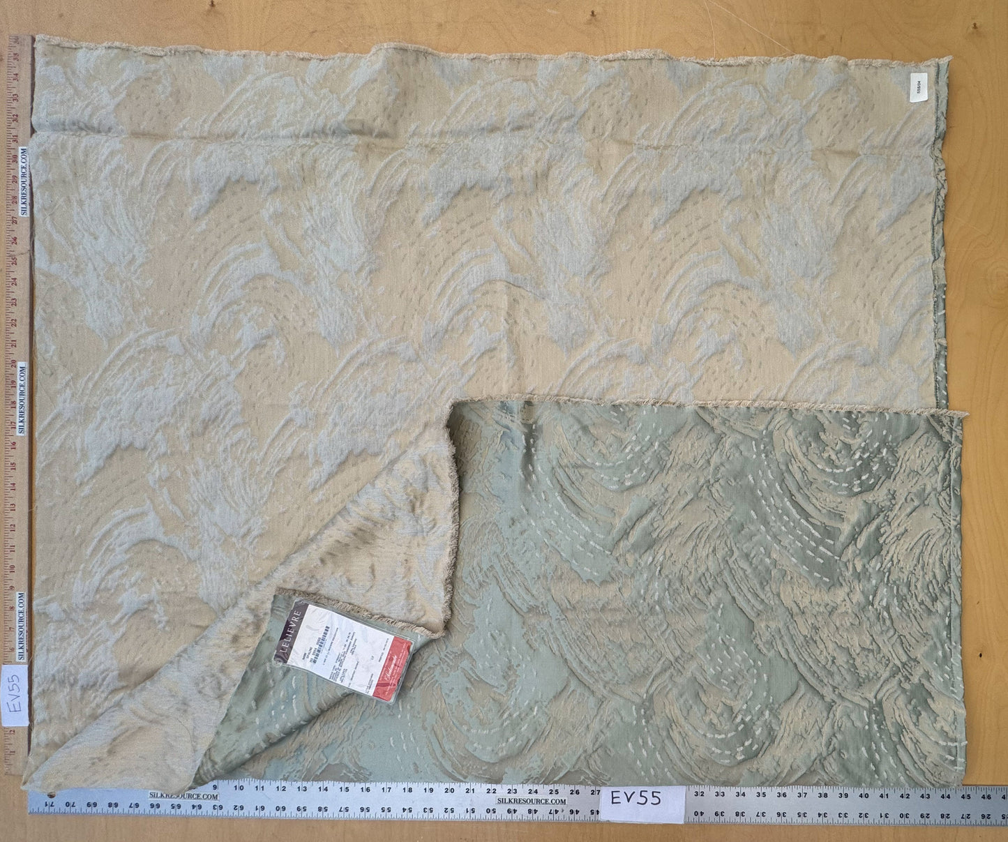 1.4 yards Scalamandre Lelievre Nami Opaline Large Jacquard Abstract Linen Silk Metallic Gray Brown