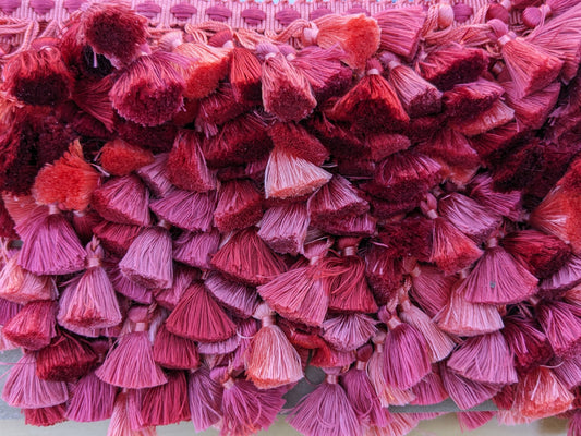Scalamandre Moulin Silk Tassel Trim - Red Pink Rose