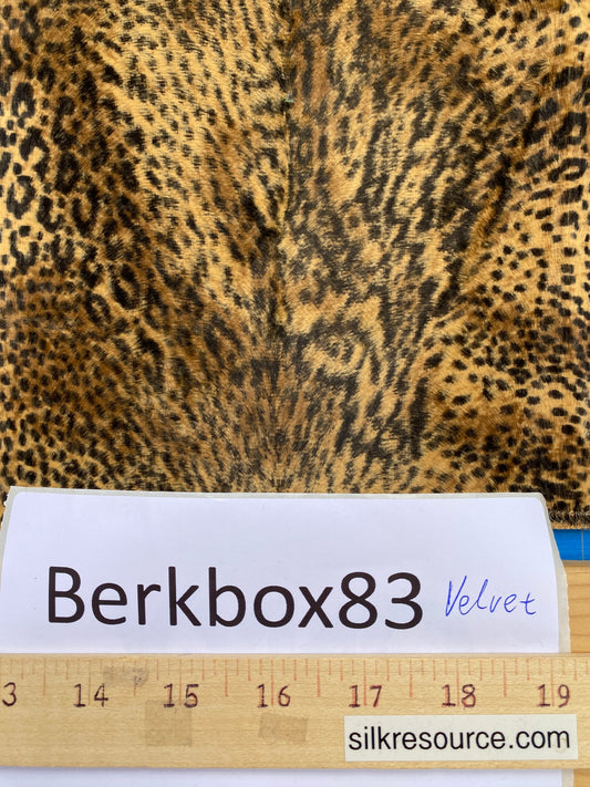 1 Berkbox83 Square Velvet by Lelievre Paris Lynx Fauve Faux Leather Brown White Tiger MSRP USD 300+/y