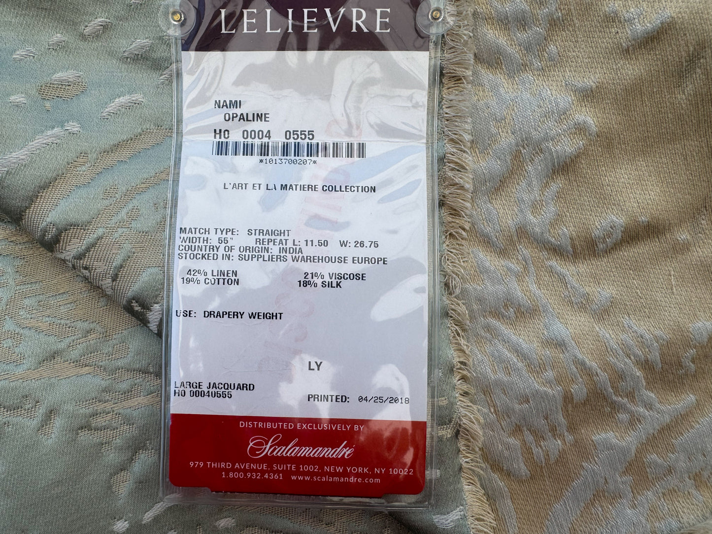 1.4 yards Scalamandre Lelievre Nami Opaline Large Jacquard Abstract Linen Silk Metallic Gray Brown
