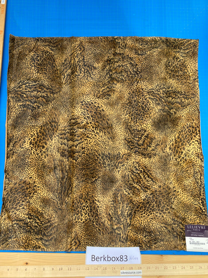 1 Berkbox83 Square Velvet by Lelievre Paris Lynx Fauve Faux Leather Brown White Tiger MSRP USD 300+/y