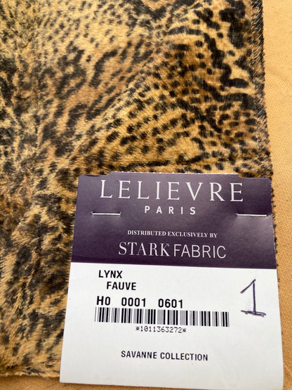 1 Berkbox83 Square Velvet by Lelievre Paris Lynx Fauve Faux Leather Brown White Tiger MSRP USD 300+/y