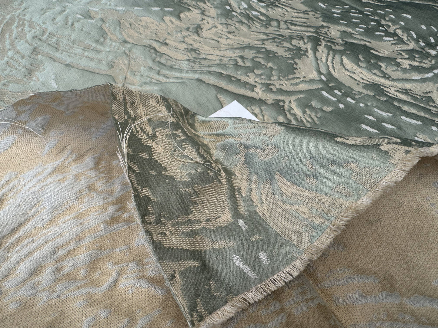 1.4 yards Scalamandre Lelievre Nami Opaline Large Jacquard Abstract Linen Silk Metallic Gray Brown