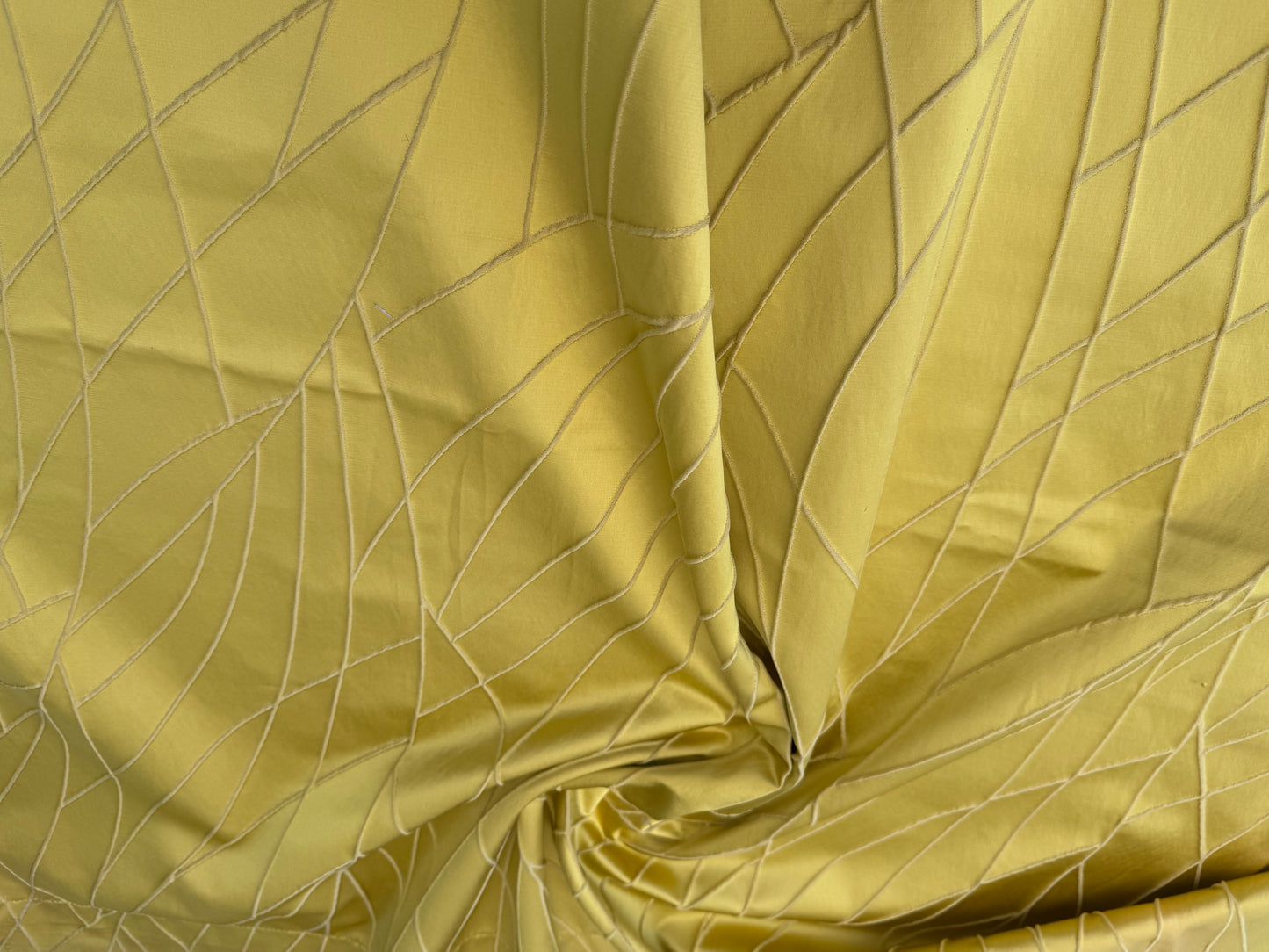 1.2 yards Scalamandre Lelievre Reso Lotus Yellow Gold Large Jacquard Geometric Viscose Cotton MSRP USD495/y