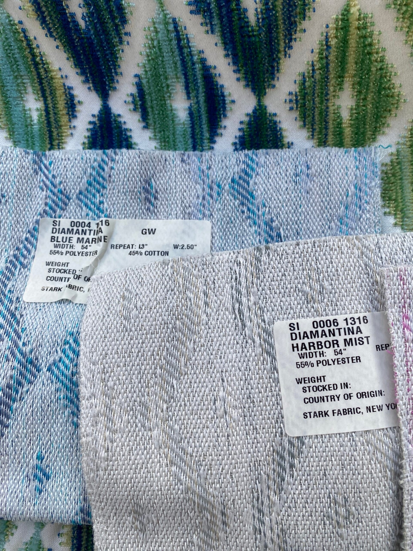 4 Berkbox83 Square Velvet by Grey Watkins Diamantina Ocean Deep Green White Blue Diamond Ogee MSRP USD 306+/y