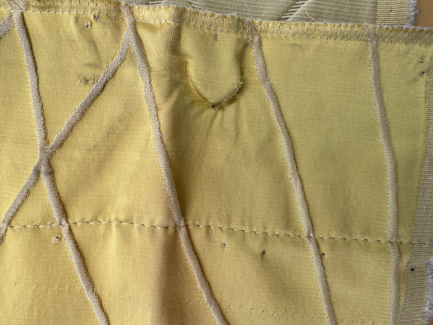 1.2 yards Scalamandre Lelievre Reso Lotus Yellow Gold Large Jacquard Geometric Viscose Cotton MSRP USD495/y