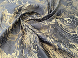 1.4 yards Scalamandre Lelievre Nami Etain Large Jacquard Abstract Linen Silk Gold Black