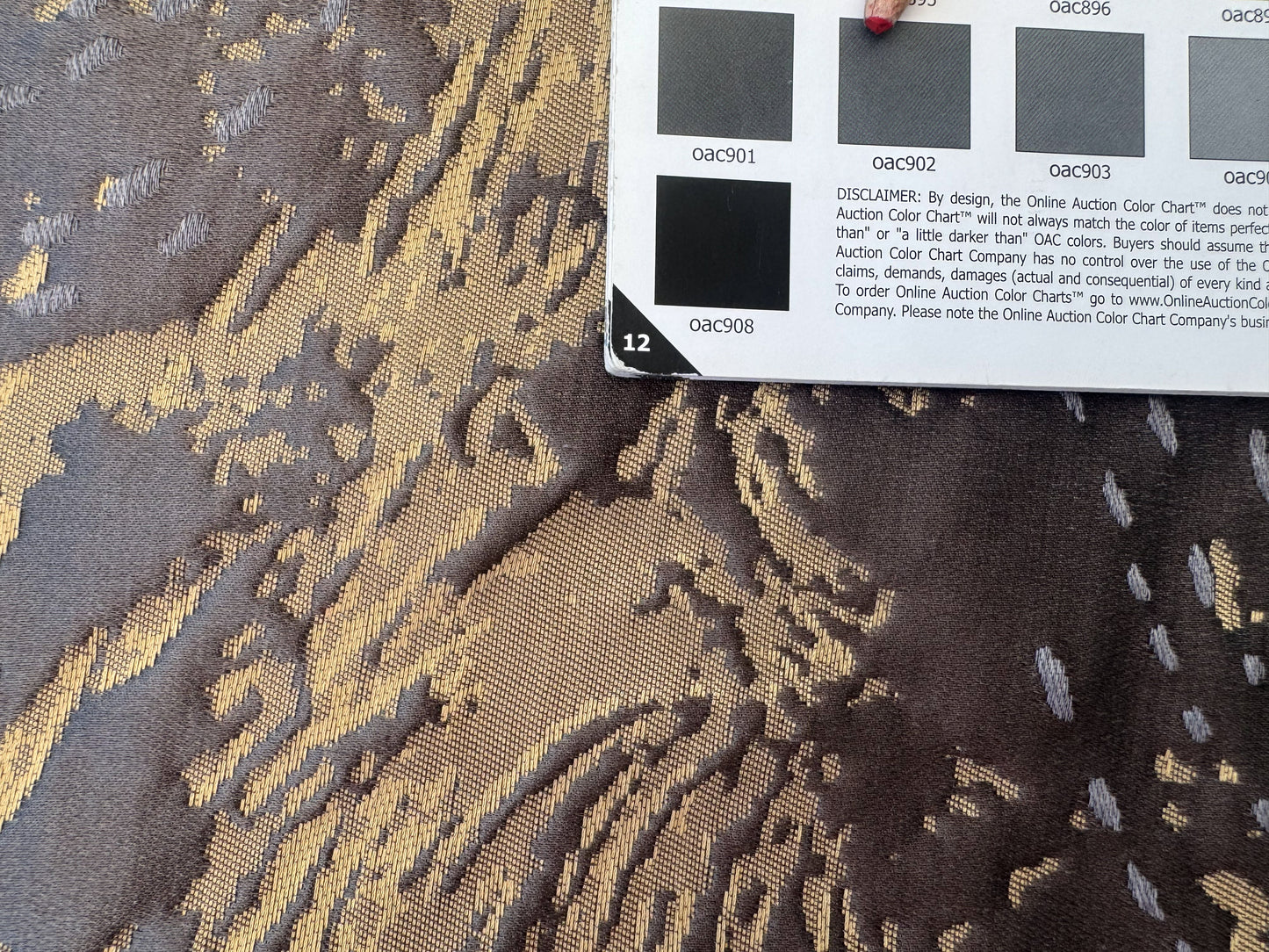 1.4 yards Scalamandre Lelievre Nami Etain Large Jacquard Abstract Linen Silk Gold Black