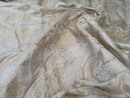 1.4 yards Scalamandre Lelievre Nami Vermeil Large Jacquard Abstract Linen Silk Cream White