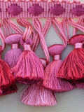 Scalamandre Moulin Persimmons 100% Silk Tassel Trim Hand Made Red Pink Rose MSRP USD280/y