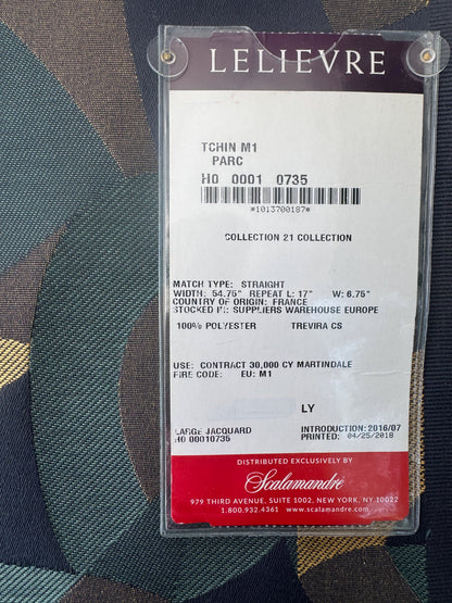 1.4 yards Scalamandre Lelievre Tchin M1 Parc Art Deco Jacquard 100% Polyester Blue Gold Green MSRP USD437/y