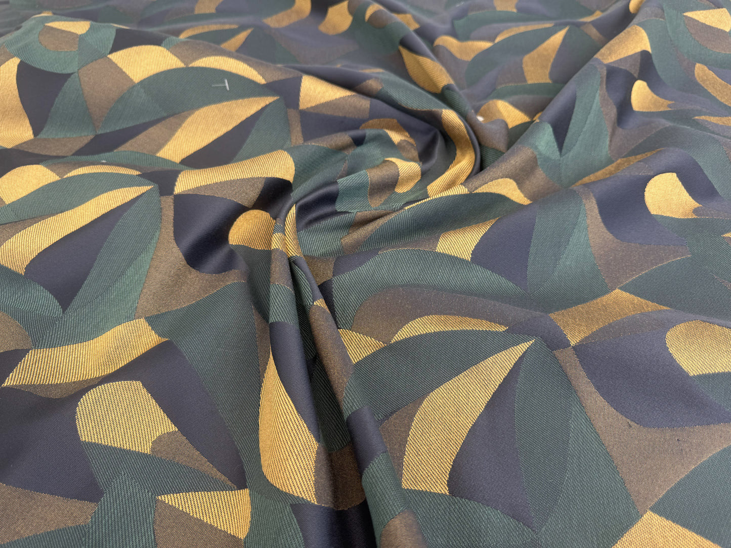 1.4 yards Scalamandre Lelievre Tchin M1 Parc Art Deco Jacquard 100% Polyester Blue Gold Green MSRP USD437/y