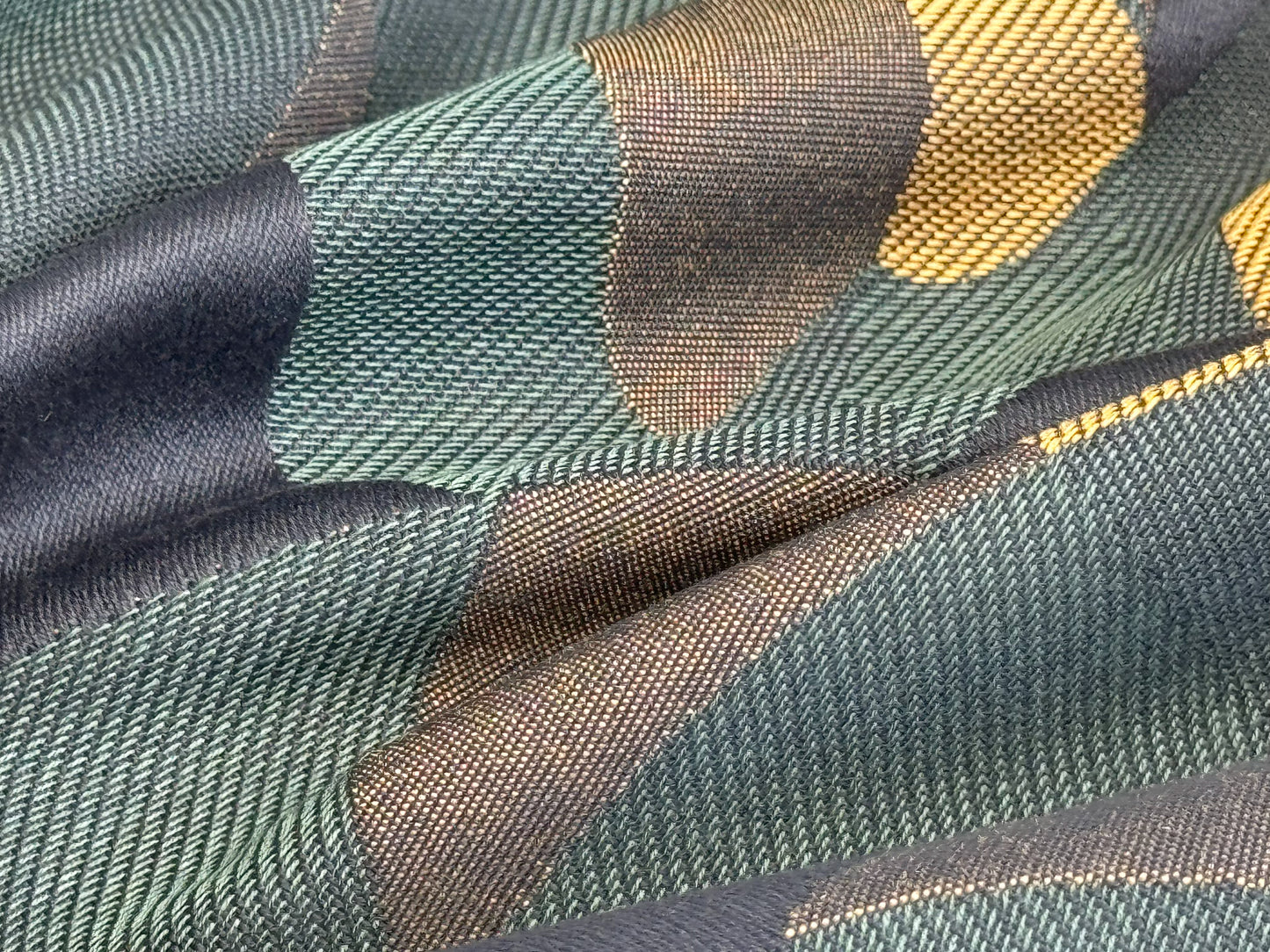 1.4 yards Scalamandre Lelievre Tchin M1 Parc Art Deco Jacquard 100% Polyester Blue Gold Green MSRP USD437/y