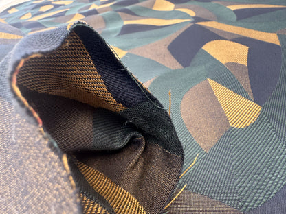 1.4 yards Scalamandre Lelievre Tchin M1 Parc Art Deco Jacquard 100% Polyester Blue Gold Green MSRP USD437/y
