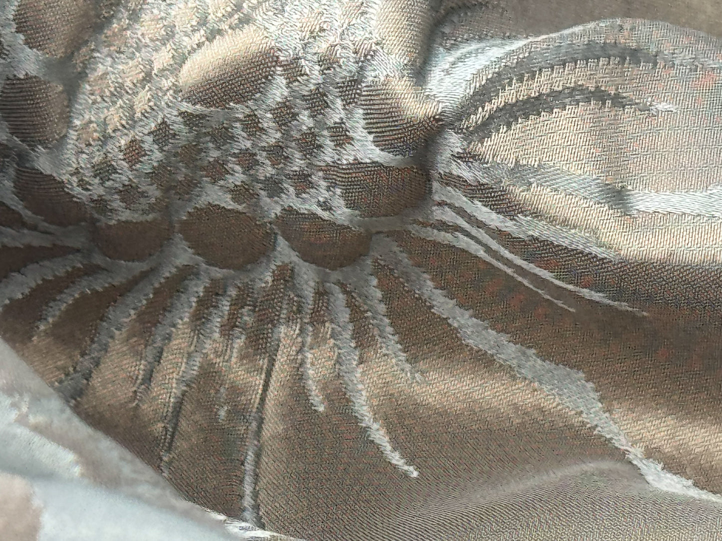 1.4 yards Scalamandre Tassinari and Chatel Volanges Opale Blue Brown 100% Silk Damask MSRP USD1354/y
