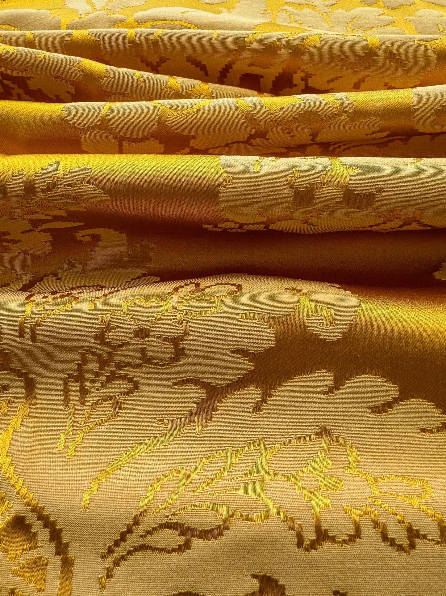 1.5y Scalamandre Gold Yellow Damask French Court Silk Renaissance