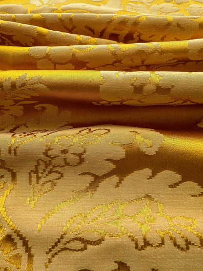 1.5y Scalamandre Gold Yellow Damask French Court Silk Renaissance