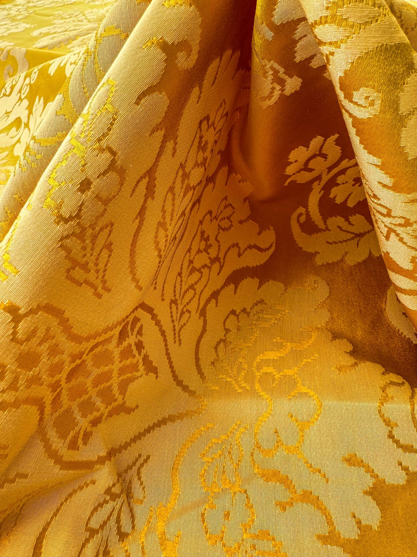 1.5y Scalamandre Gold Yellow Damask French Court Silk Renaissance