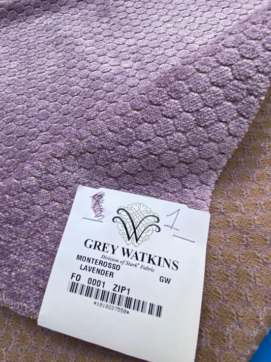 15 Berkbox83 Square Velvet by Grey Watrkins Monterosso Lavender Purple Small Scale Dots Circle MSRP USD192/y