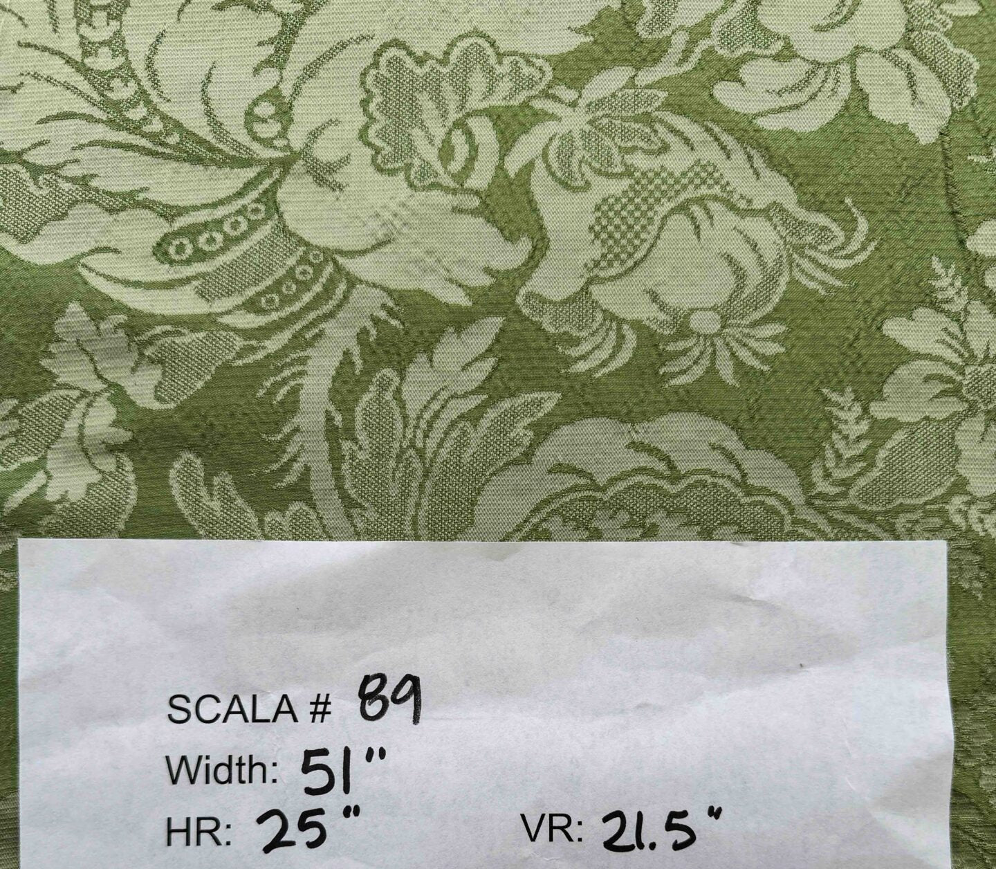 by yard Scalamandre Green Damask Botanical Floral French Court Renaissance Artichoke Gauffre