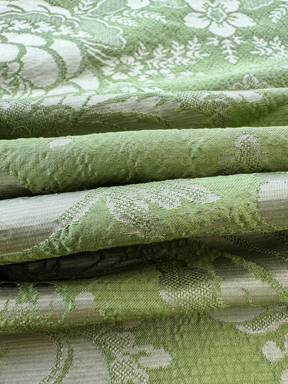by yard Scalamandre Green Damask Botanical Floral French Court Renaissance Artichoke Gauffre