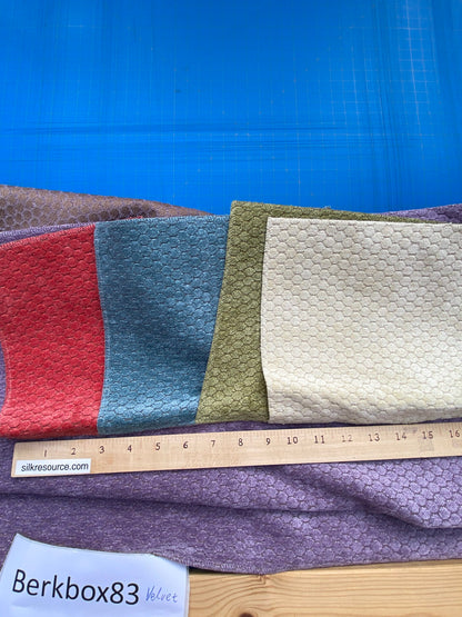 15 Berkbox83 Square Velvet by Grey Watrkins Monterosso Lavender Purple Small Scale Dots Circle MSRP USD192/y