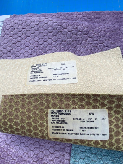 15 Berkbox83 Square Velvet by Grey Watrkins Monterosso Lavender Purple Small Scale Dots Circle MSRP USD192/y