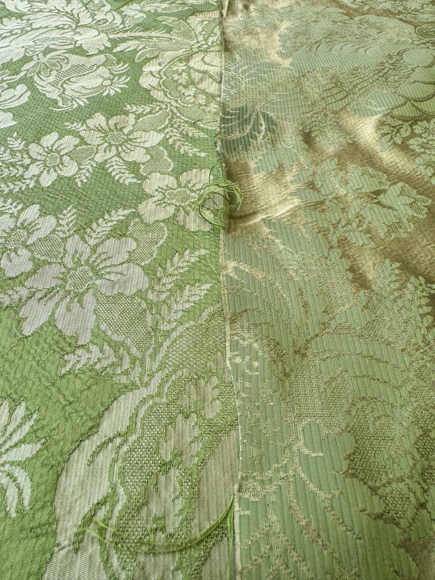 by yard Scalamandre Green Damask Botanical Floral French Court Renaissance Artichoke Gauffre