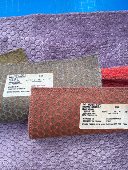 15 Berkbox83 Square Velvet by Grey Watrkins Monterosso Lavender Purple Small Scale Dots Circle MSRP USD192/y