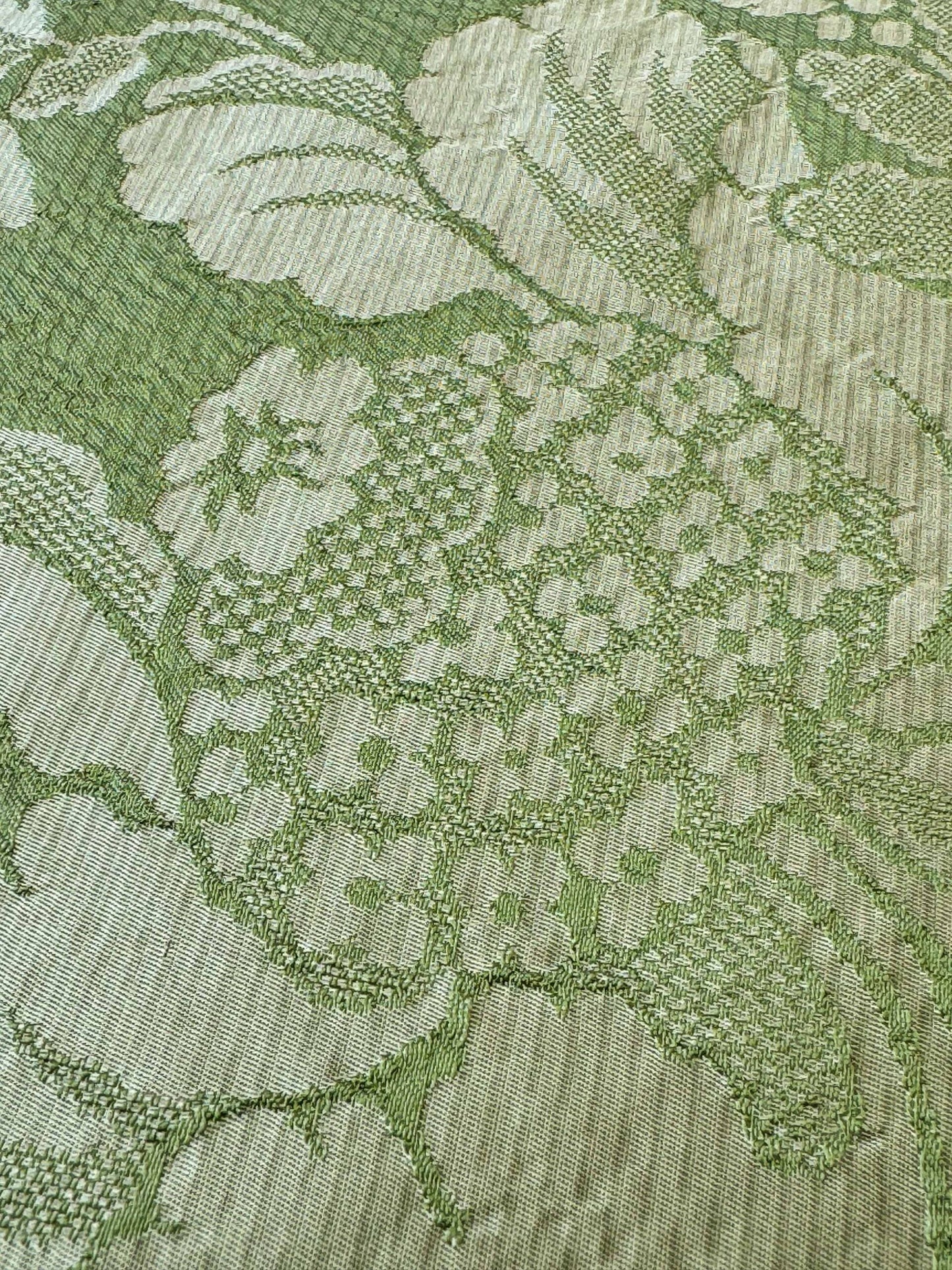 by yard Scalamandre Green Damask Botanical Floral French Court Renaissance Artichoke Gauffre