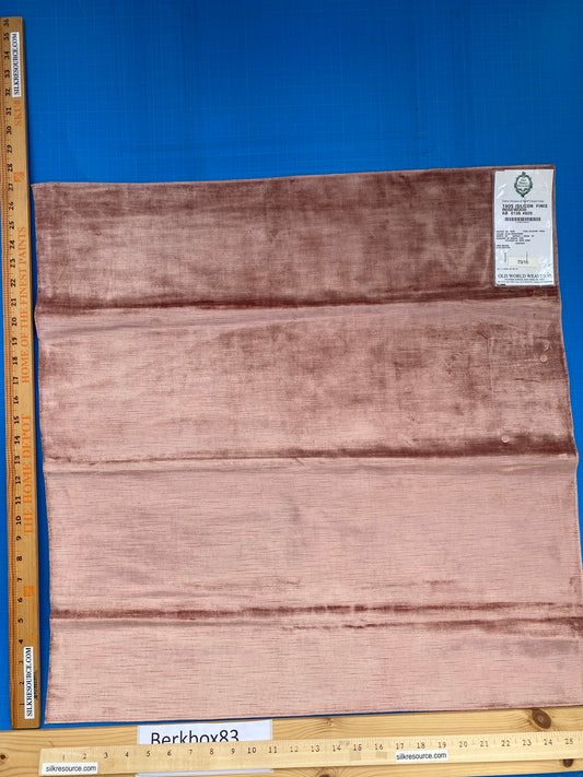 16 Berkbox83 Square Velvet by Old World Weavers Taos Silicon Finis Rosewood Brown Solid Texture MSRP USD210/y